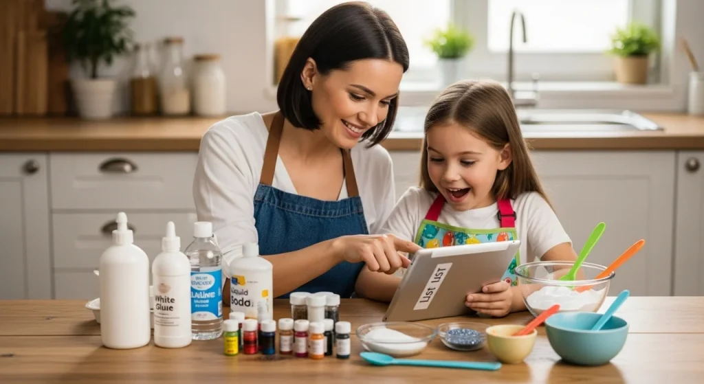 The Best Fluffy Slime Recipe That Moms and Kids Are Obsessed With! 12 cheking all things ready