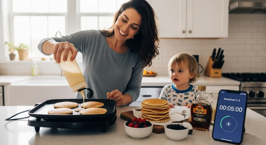 Breakfast in 5: The Pancake Trick That Saved My Sanity as a Mom 3 Pancake Trick for Moms