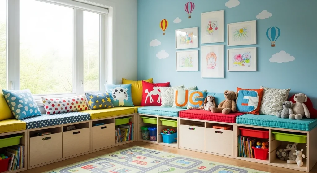 Toy Clutter Be Gone: 15 Genius Storage Hacks for a Mess-Free Kids’ Room 14 Bench Seating with Built-In Storage