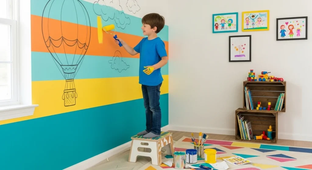 Budget-Friendly Kids Room Makeover Ideas That Look Expensive 6 Paint a Statement Wall