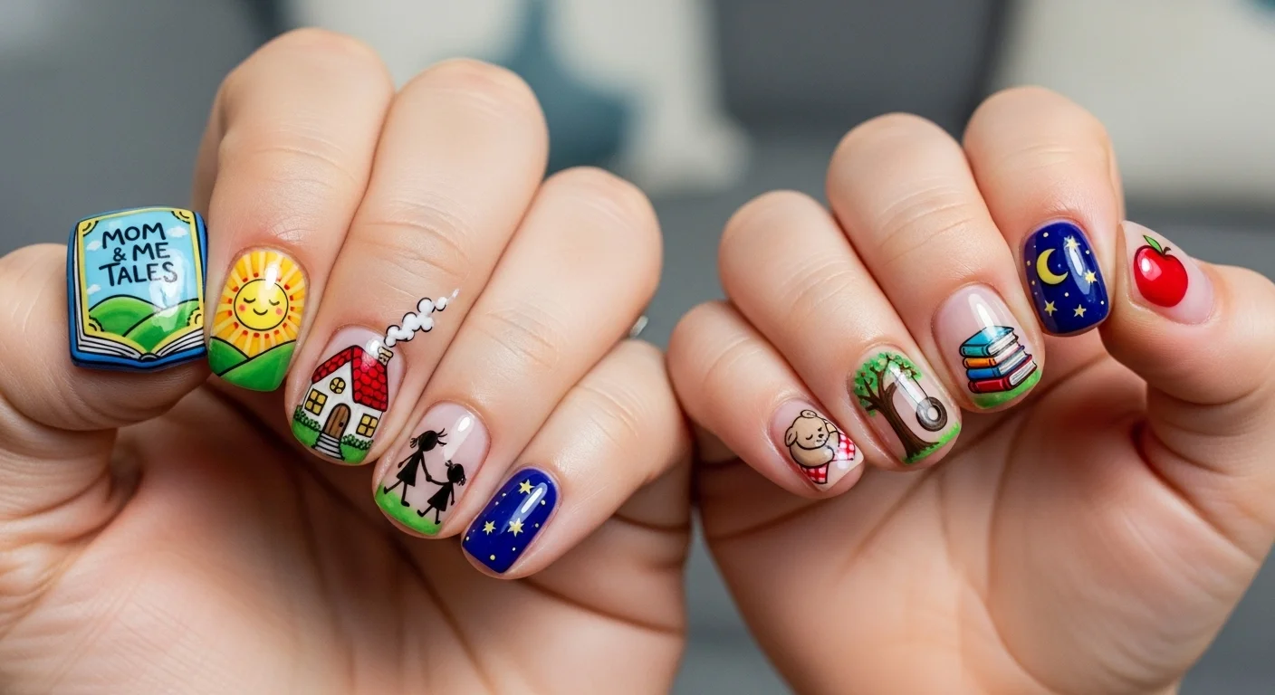 Tiny Hands, Big Style: Nail Ideas for Moms & Little Ones 15 Story Nails