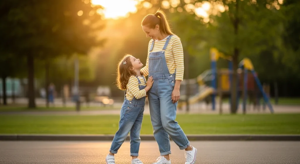 From Playdates to Photoshoots: Matching Outfits for Every Mom-Kid Moment 13 White linen dresses with baby pink belts or suspenders for toddlers.