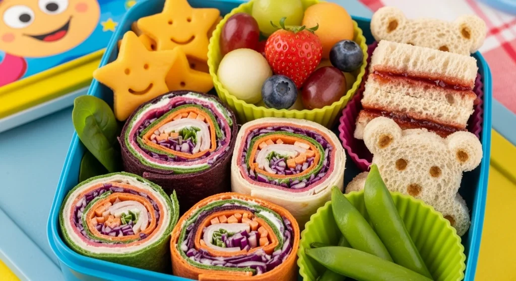 12 Lunchbox Ideas So Good Your Kids Will Lick the Box 3 Rainbow Wrap Rolls