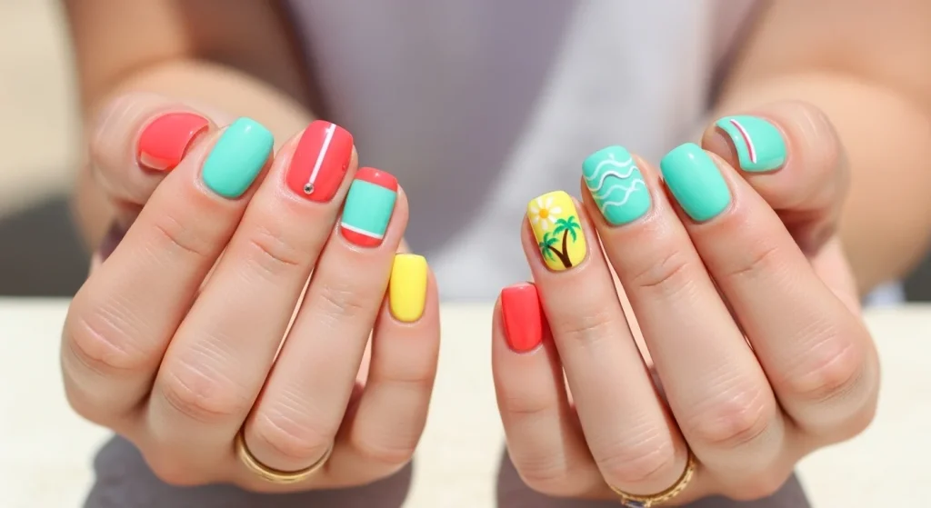 From Pool Days to Playdates: Easy Nail Styles for Summer Moms 11 The Accent Nail Hack