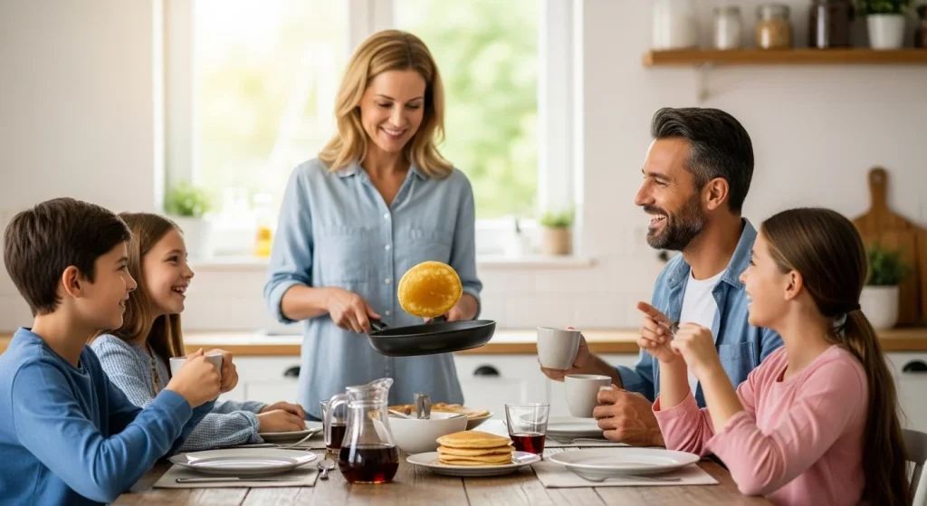 The 10-Minute Pancake Routine That Changed Our Mornings Forever 11 family pancake time