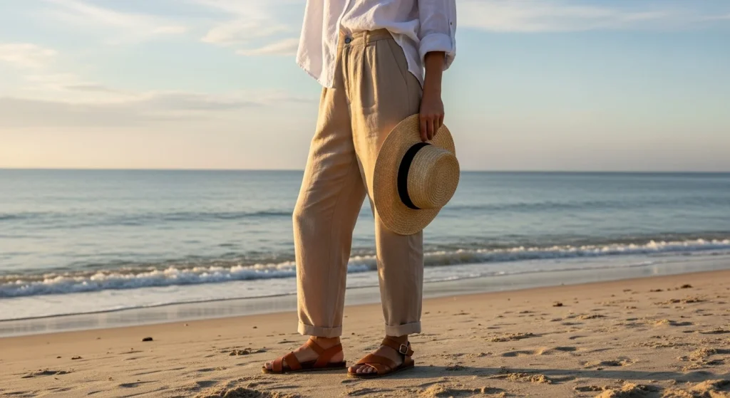 How Moms Can Rock the Coastal Grandma Aesthetic: Chill & Chic Fashion 10 Leather sandals