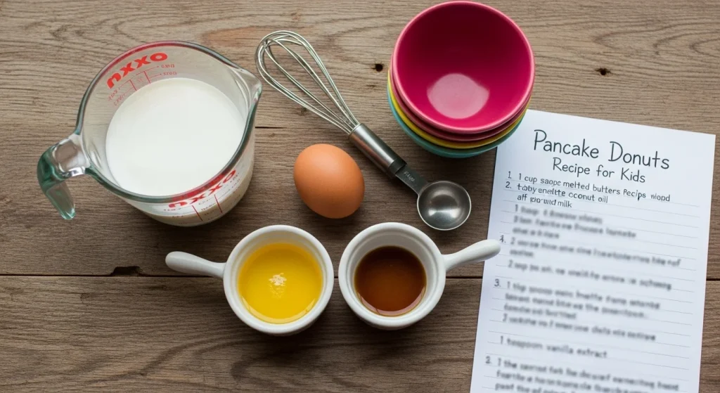 wet ingredients for pancake donuts